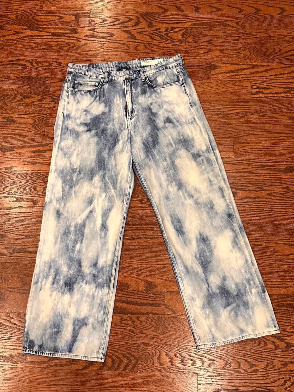 Rag & Bone Logan Bleach Splatter Wide Leg Jeans Size 32 Indwaterco